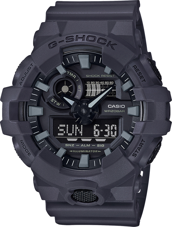 Resin Gray, LED Light, 1/1000 Stopwatch, 200M Water Resistant Watch by G-Shock