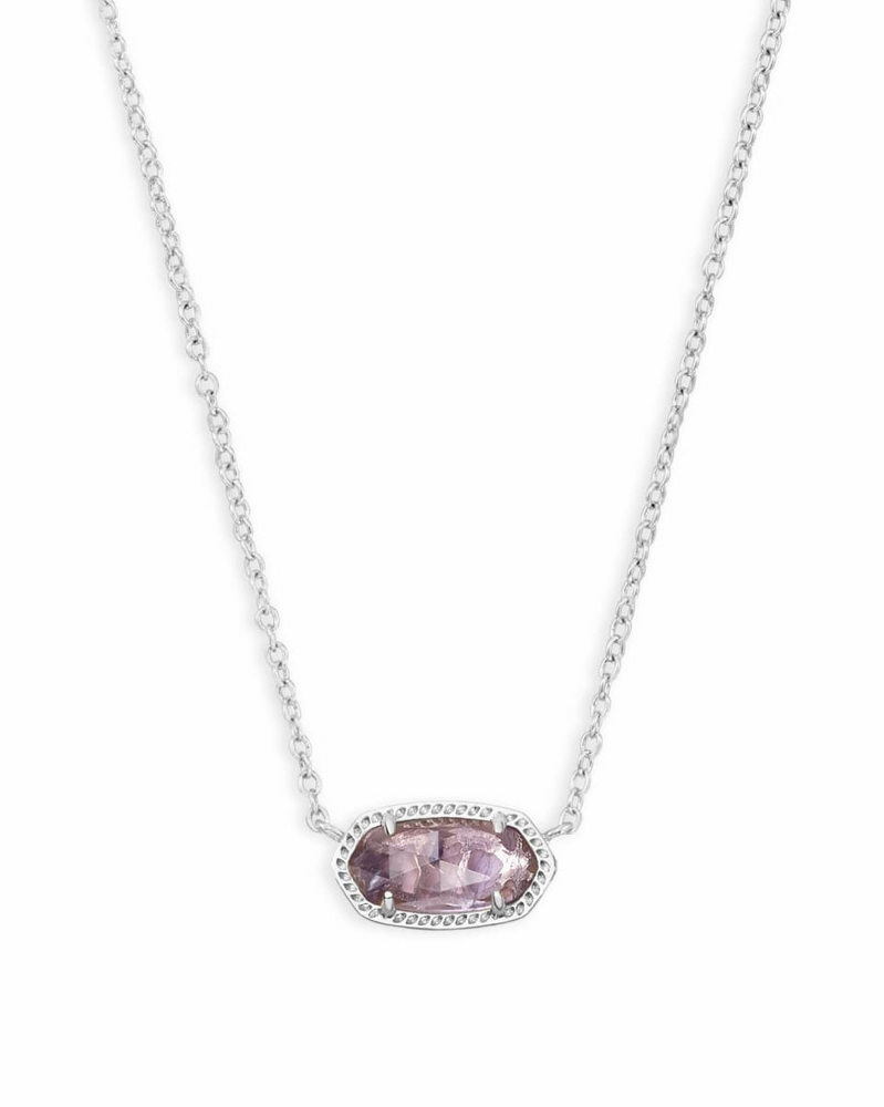Elisa Silver Plated Purple Amethyst Necklace  by Kendra Scott
