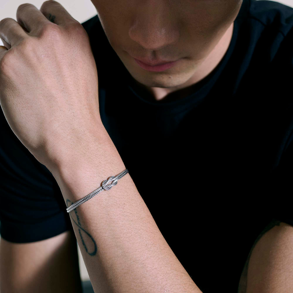 Love Knot Silver Chain Double Row Bracelet by John Hardy
