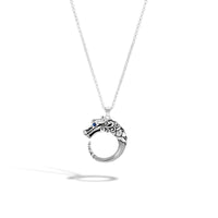 Naga Heritage Silver Pendant with Treated Black Sapphire, Black Spinel, & Blue Sapphire by JH