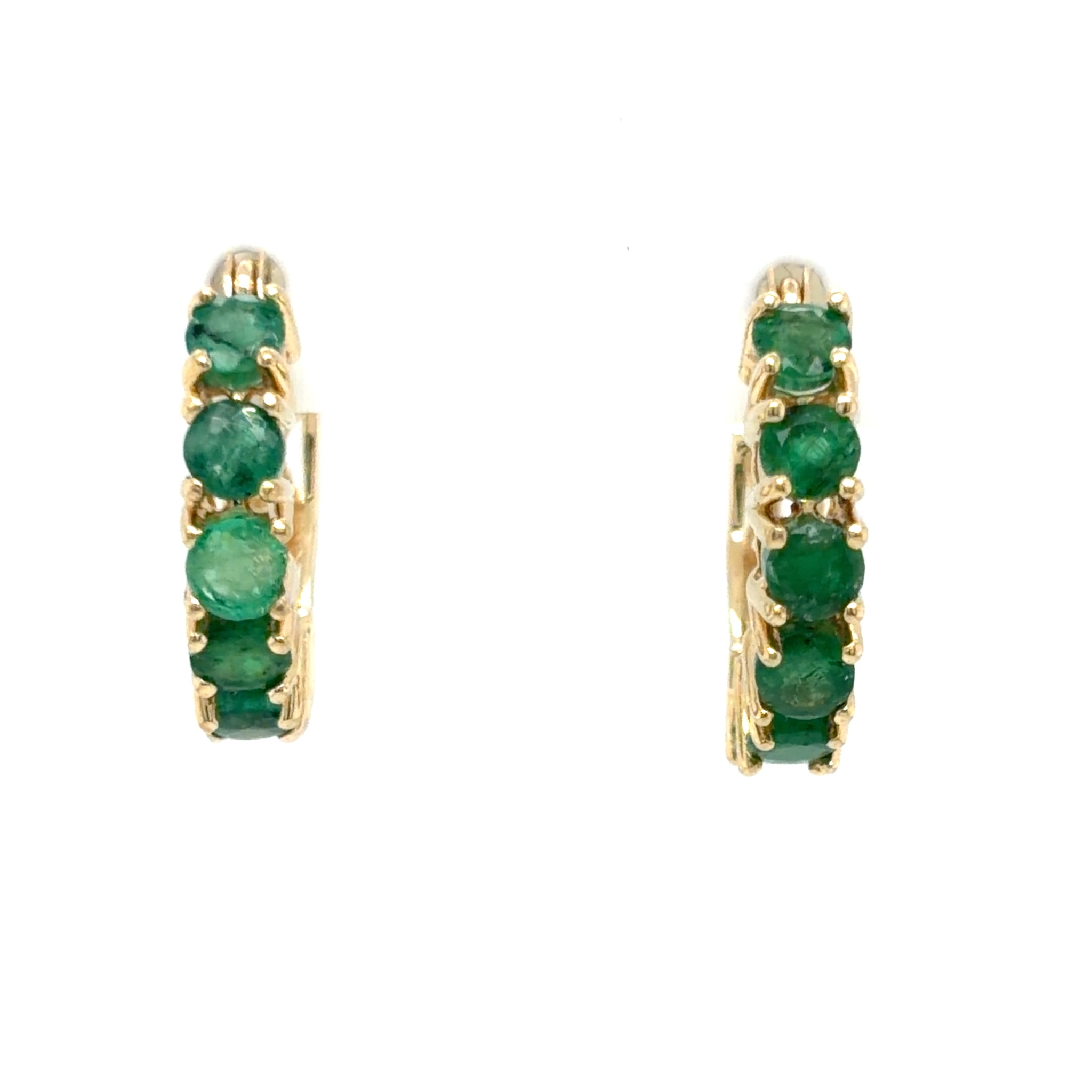 Estate Emerald Hoop Earrings