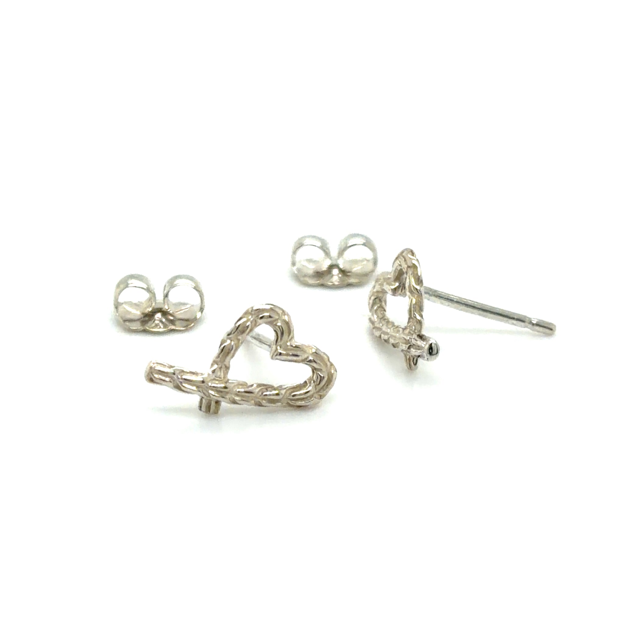Estate John Hardy Heart Stud Earrings