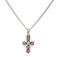 Estate Floral Enamel Cross