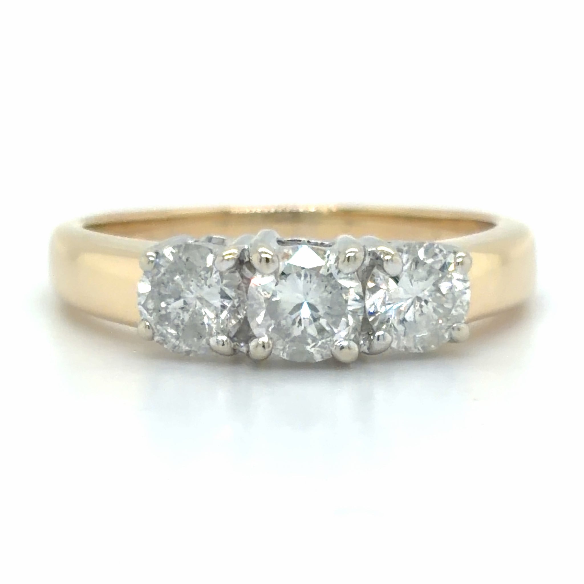 Estate Yellow Gold Past Present and Future Ring