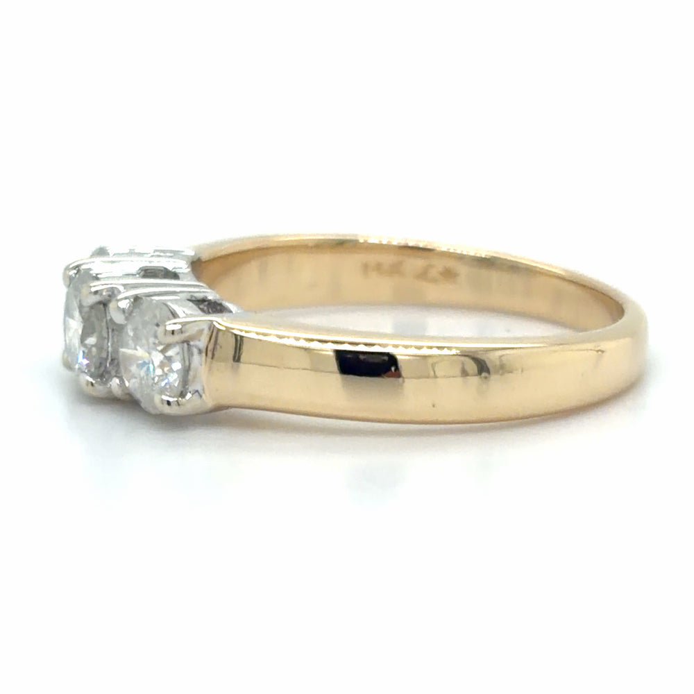 Estate Yellow Gold Past Present and Future Ring