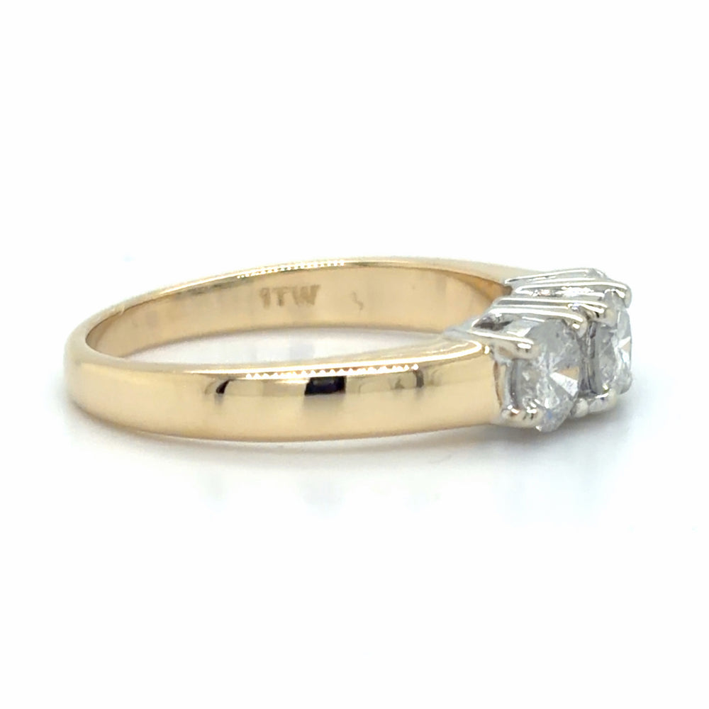 Estate Yellow Gold Past Present and Future Ring