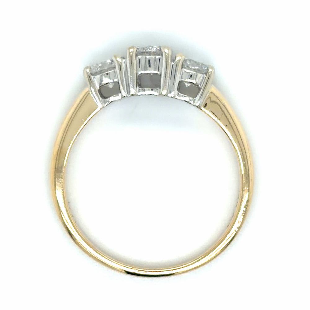 Estate Yellow Gold Past Present and Future Ring