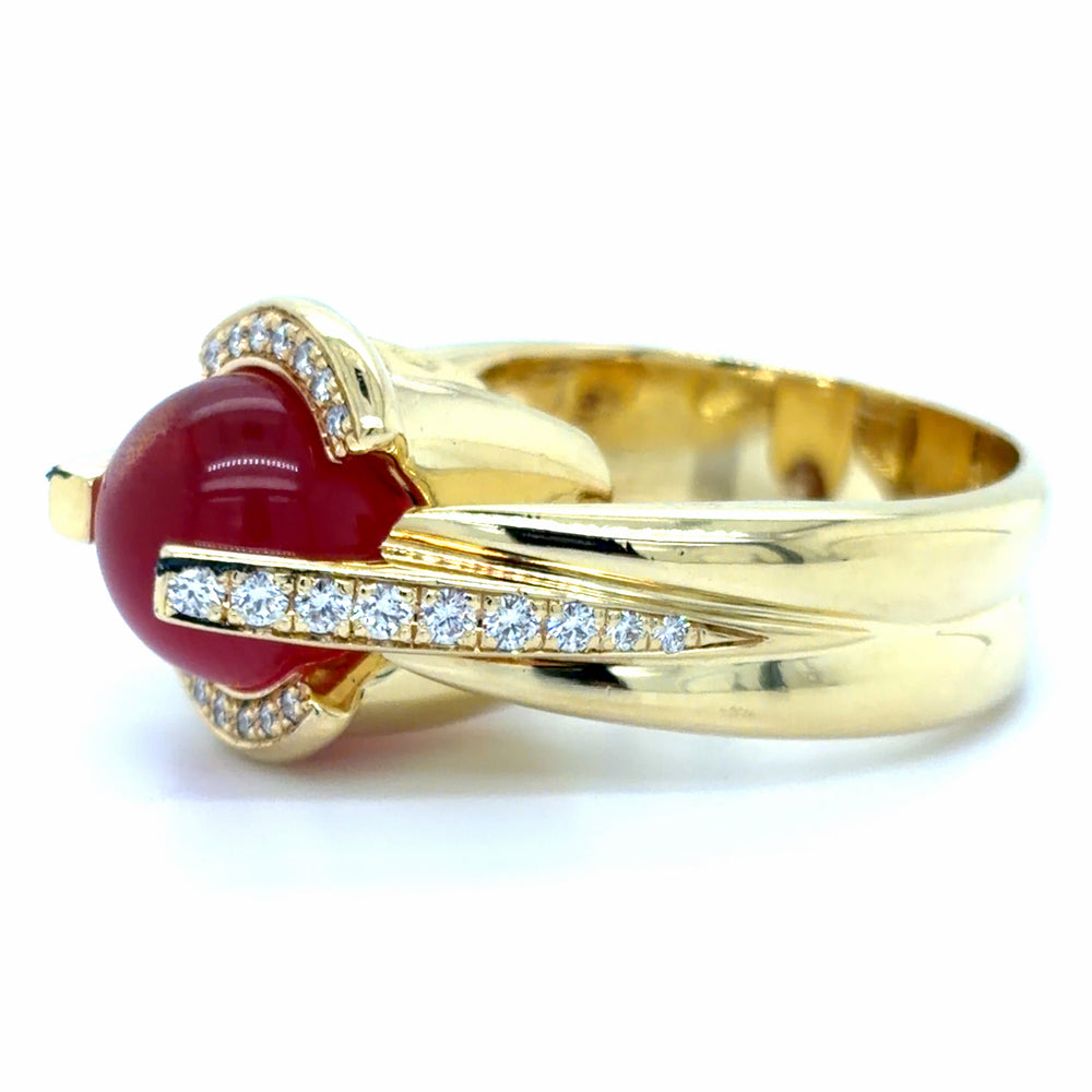 Estate 18K Gold Pink Cat's Eye Ring by Orbis