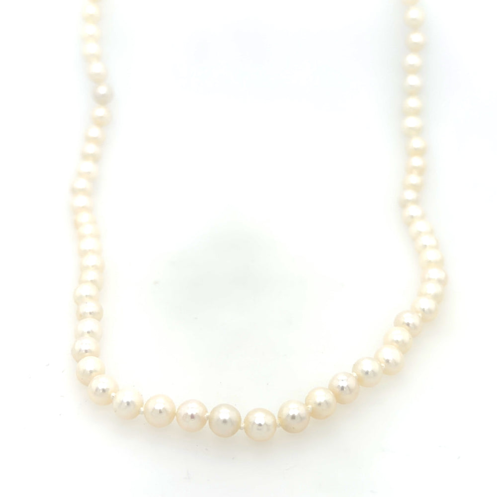 Estate Freshwater Pearl Princess Length Knotted Strand Necklace