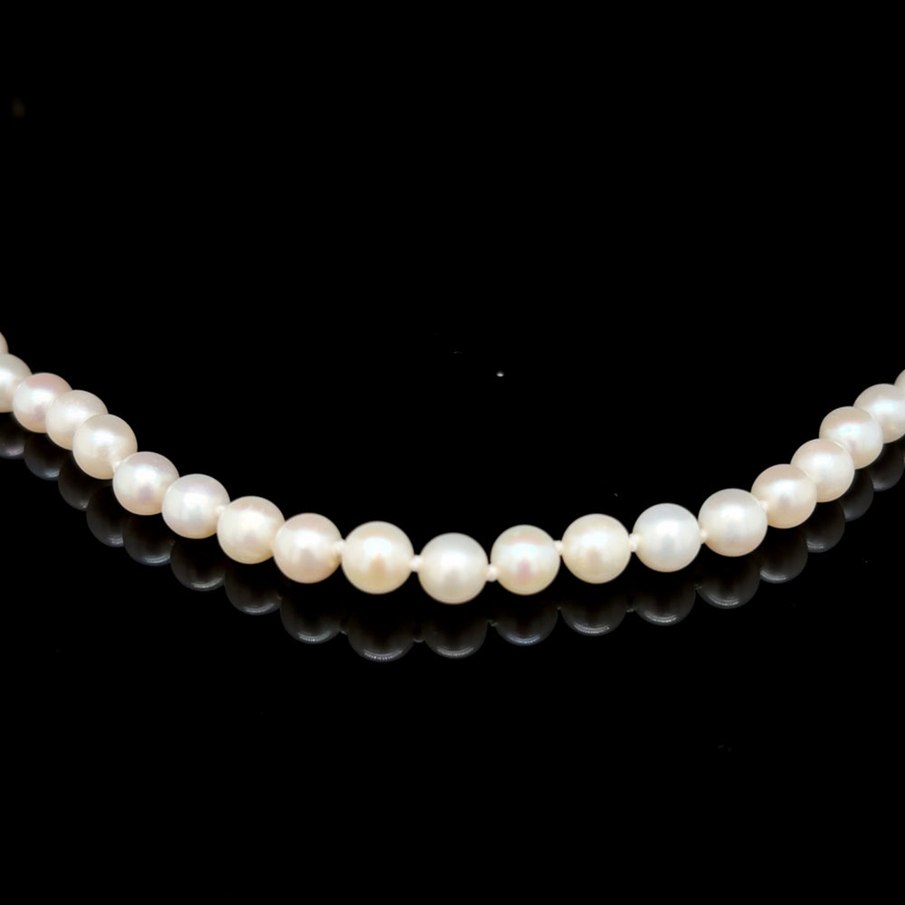 Estate Freshwater Pearl Princess Length Knotted Strand Necklace