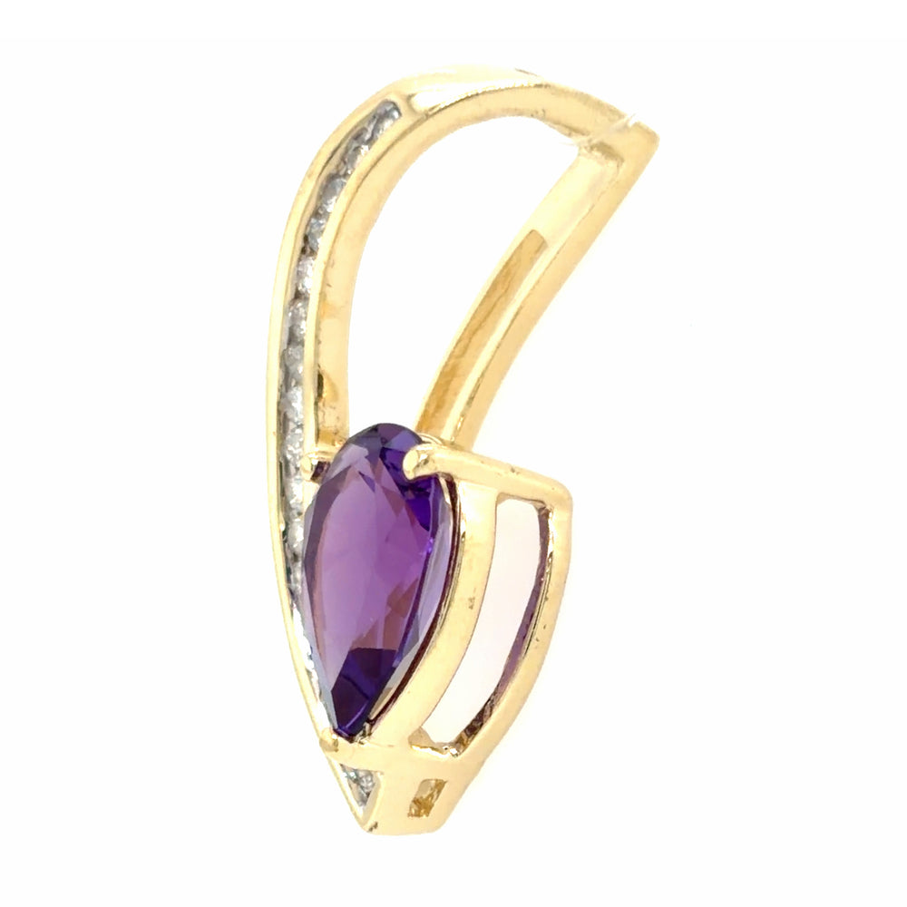 Estate Amethyst and Diamond Pendant