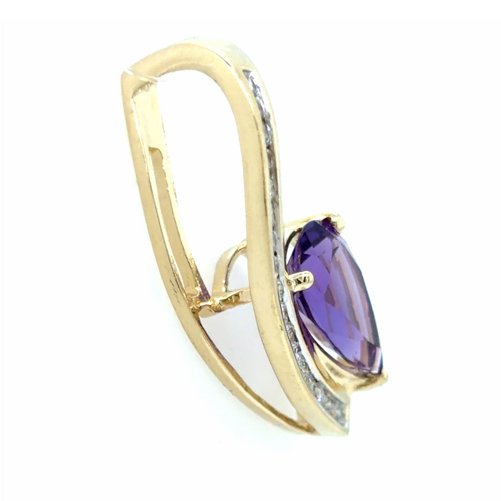 Estate Amethyst and Diamond Pendant