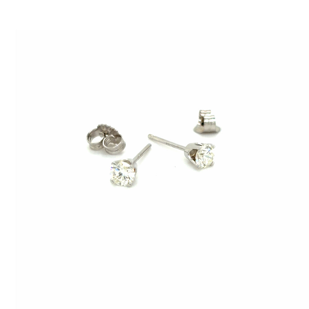 Estate 0.32cttw Diamond Stud Earrings in White Gold