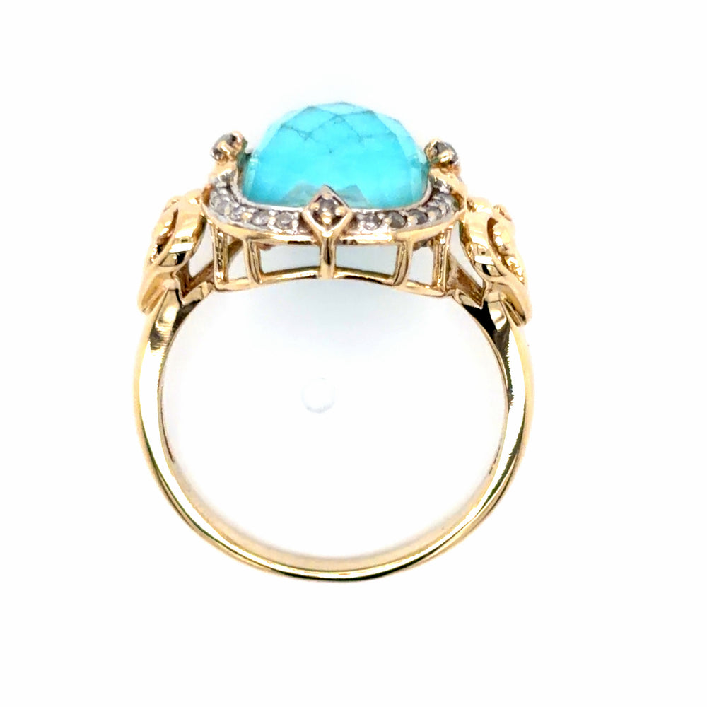 Estate Turquoise and Crystal Diamond Fashion Ring
