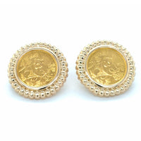 Estate Panda Coin Earrings
