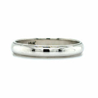 Estate White Gold Wedding Band with Milgrain Edges