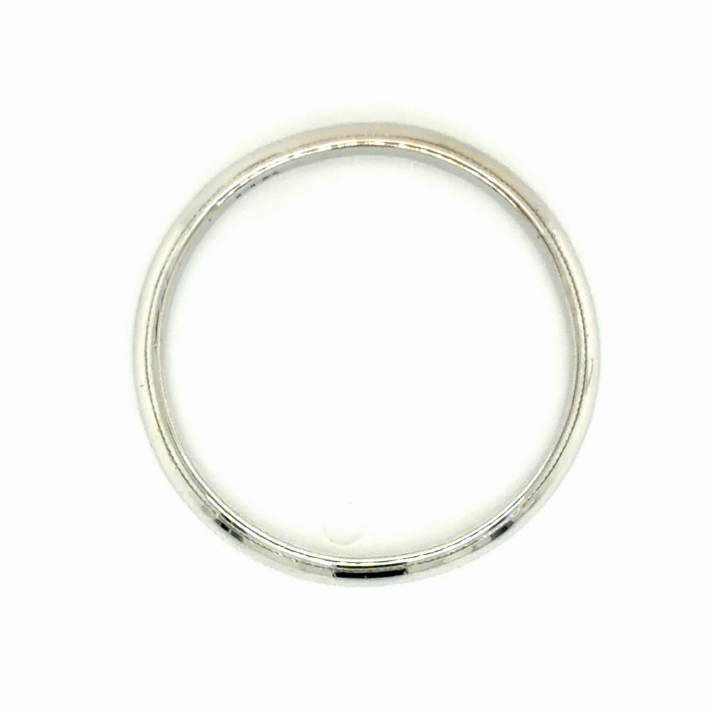 Estate White Gold Wedding Band with Milgrain Edges