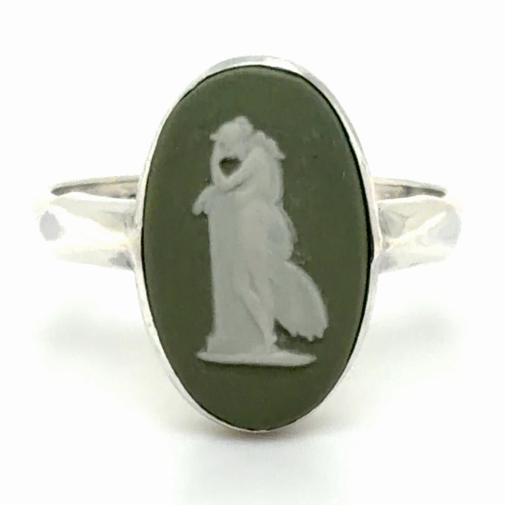 Estate Sage Green Cameo Ring