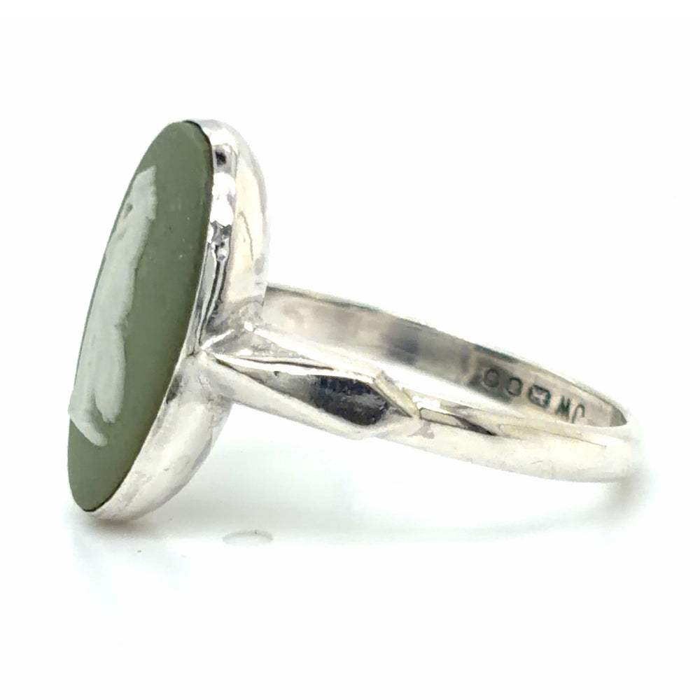 Estate Sage Green Cameo Ring