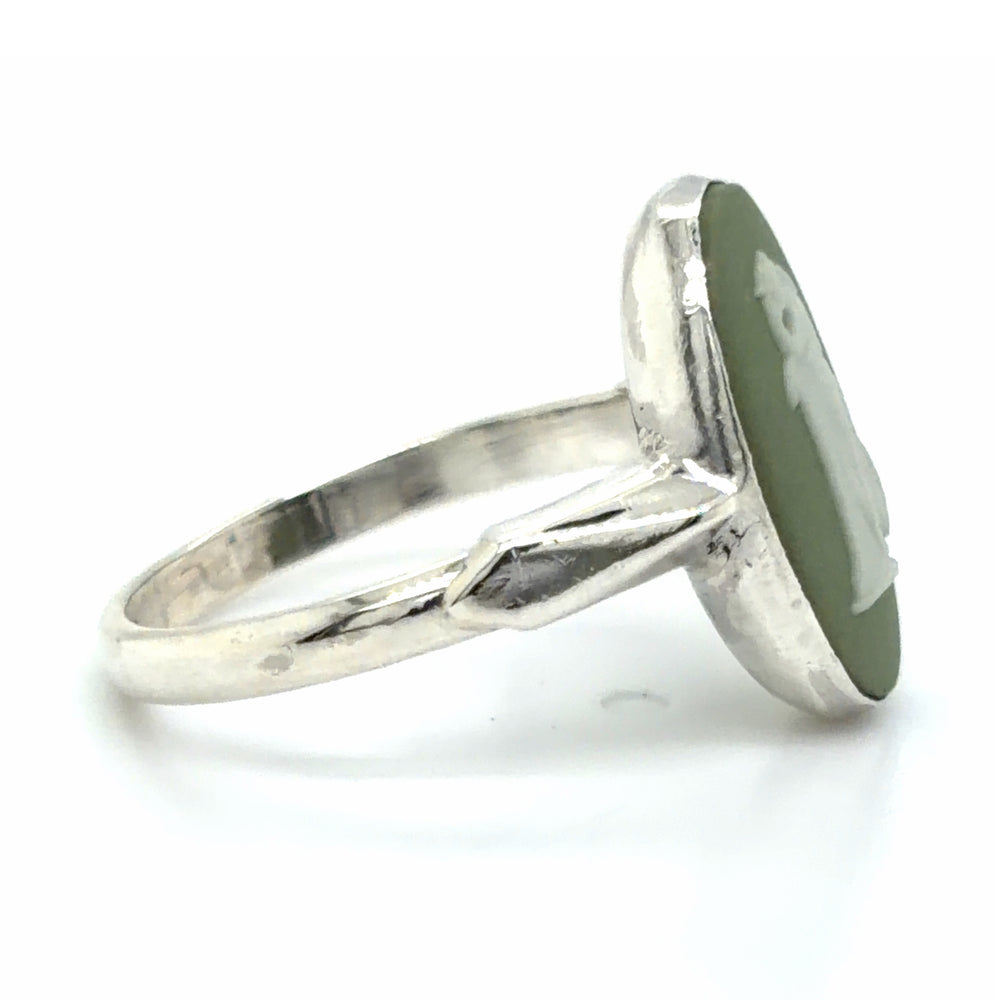 Estate Sage Green Cameo Ring