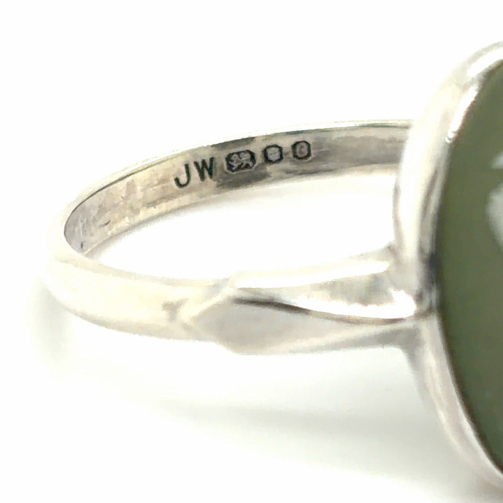 Estate Sage Green Cameo Ring
