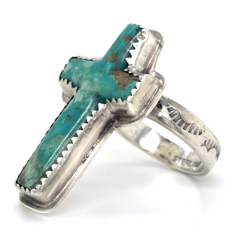 Estate Turquoise Cross Ring