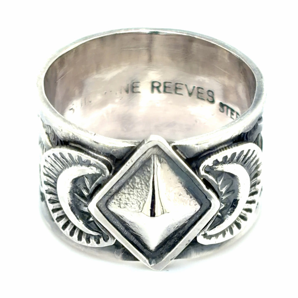 Estate Sterling Silver Crescent Moon Cigar Band