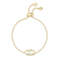 Elaina Yellow Gold Plated Adjustable Chain Bracelet in Dichroic Glass by Kendra Scott