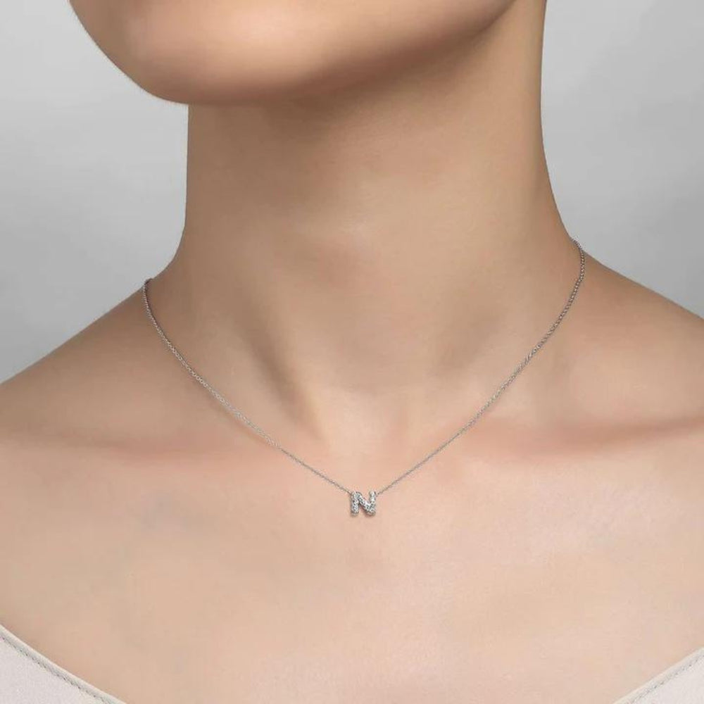 Sterling Silver Letter N Pendant by Lafonn