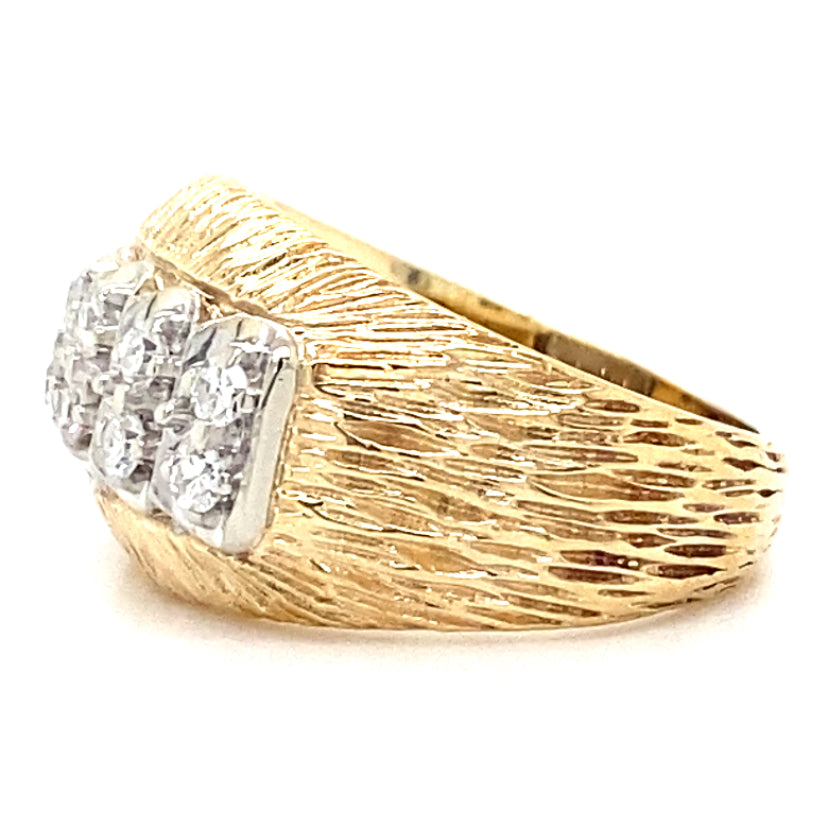 Estate Diamond Textured Ring