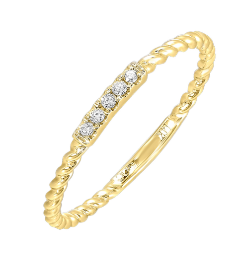 10K Yellow Gold & 0.05cttw Diamond Ring