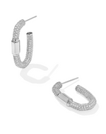 Emery Silver White Crystal Hoop Earrings by Kendra Scott