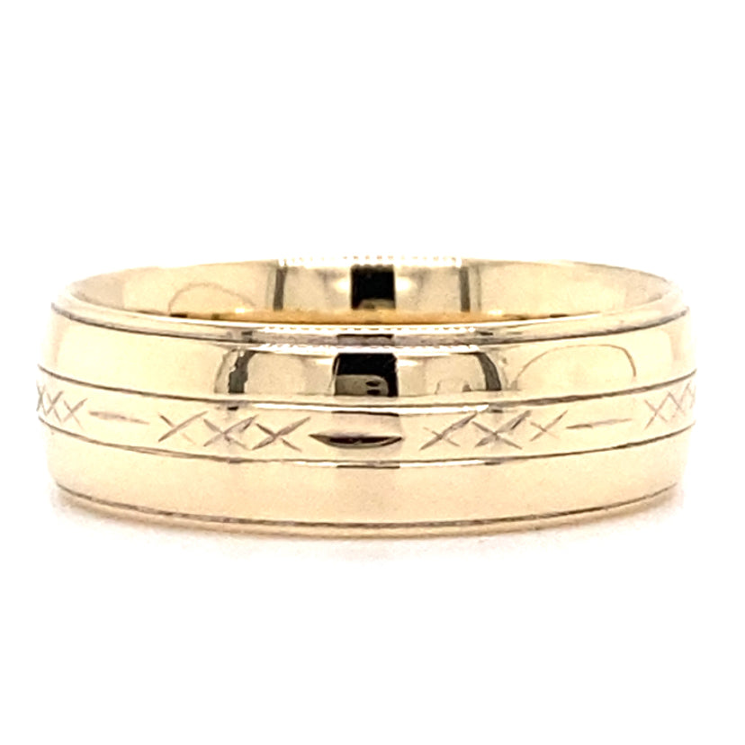 Estate Patterned Wedding Band