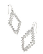 Kinsley Silver Open Frame Earrings with White CZ by Kendra Scott