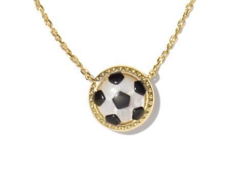 Soccer Gold Plated Ivory MOP Short Pendant Necklace by Kendra Scott