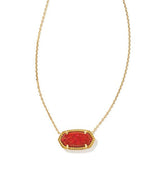 Elisa Gold Plated Red Kyocera Opal Pendant Necklace by Kendra Scott