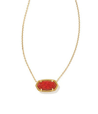 Elisa Gold Plated Red Kyocera Opal Pendant Necklace by Kendra Scott