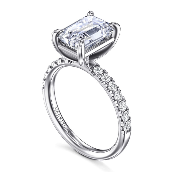 Winslow - 14K White Gold Emerald Cut Diamond Engagement Ring
