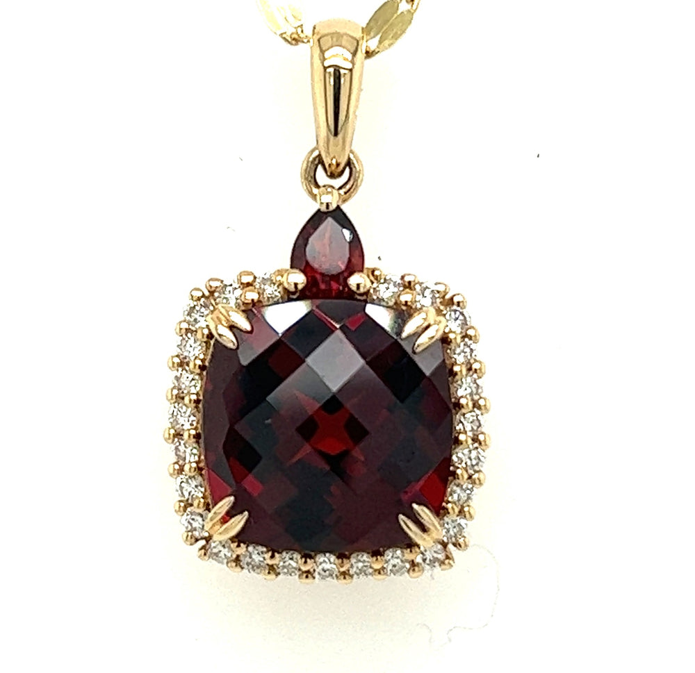 Garnet and Diamond Necklace by Bellarri