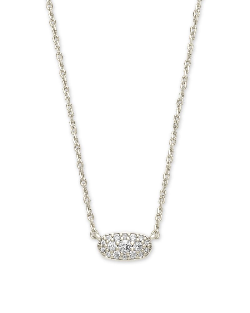 Grayson Silver Plated Crystal Necklace with White CZ by Kendra Scott