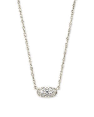 Grayson Silver Plated Crystal Necklace with White CZ by Kendra Scott