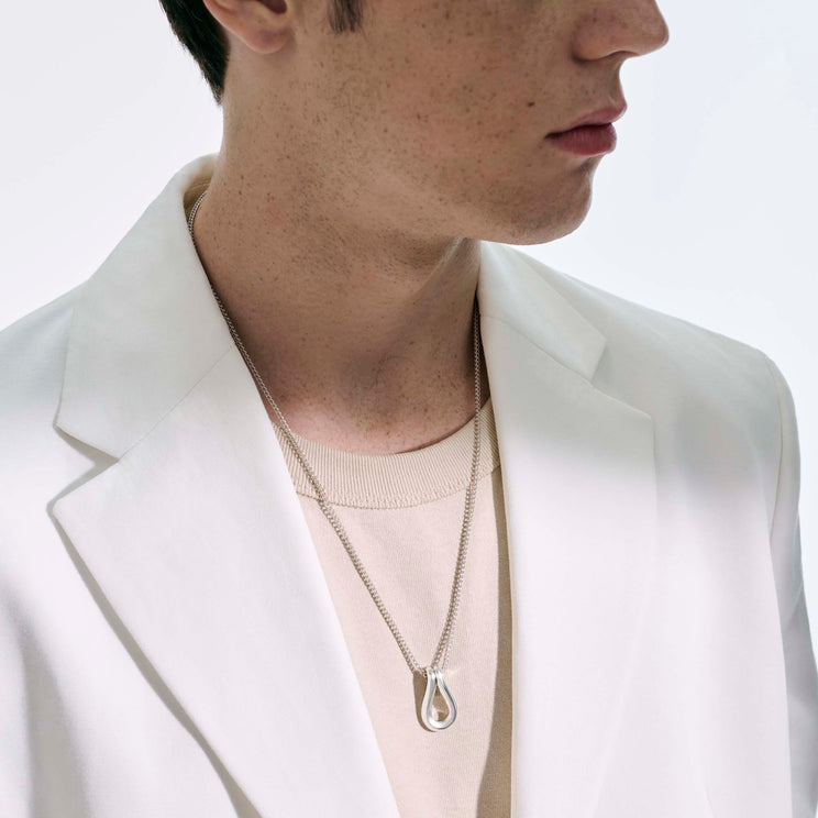 Surf Sterling Silver Link Pendant on Chain Necklace by John Hardy