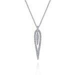 14K White Gold 0.35cttw SI IJ Diamond Open Teardrop Pendant Necklace by Gabriel