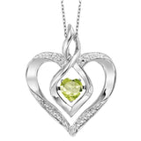 Sterling Silver Created Peridot & Diamond Rhythm of Love Pendant