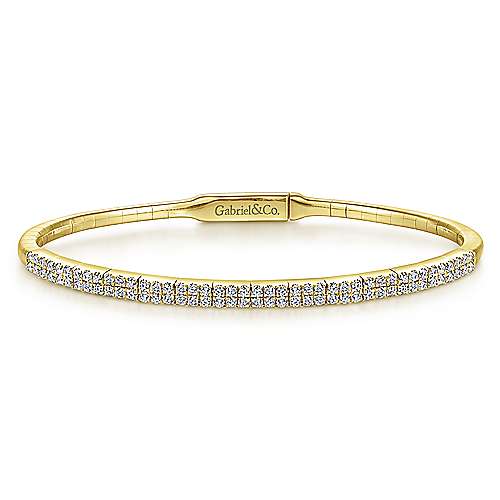 14K Yellow Gold 0.71cttw Diamond Bangle Bracelet