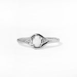 Sterling Silver 0.21ct Opal & 0.034cttw Diamond Ring