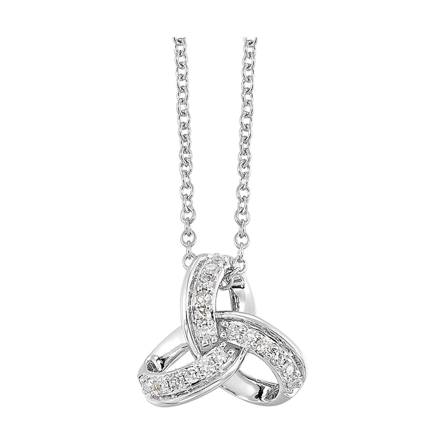 10K White Gold 0.08cttw Diamond Pendant