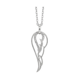 Sterling Silver 0.10cttw Diamond Angel Wing Pendant