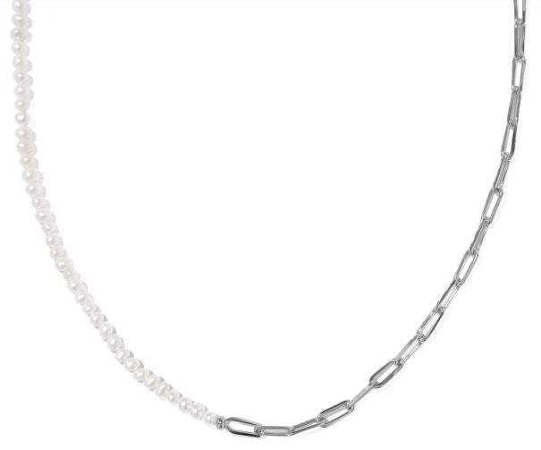 Markie Half Chain Silver Freshwater Cultured Pearl Necklace by Kendra Scott
