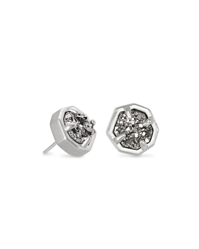 Nola Silver Plated Stud Earring  Platinum Drusy by Kendra Scott